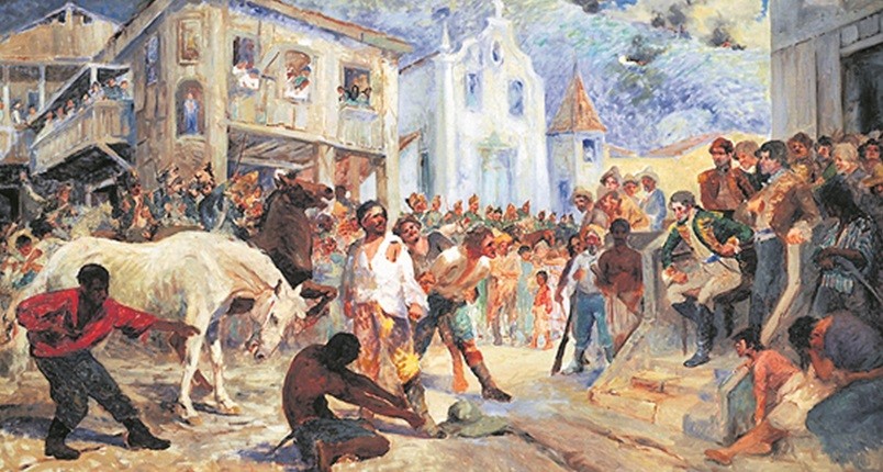 A execução de Filipe dos Santos, o líder da revolta de Vila Rica, por ...