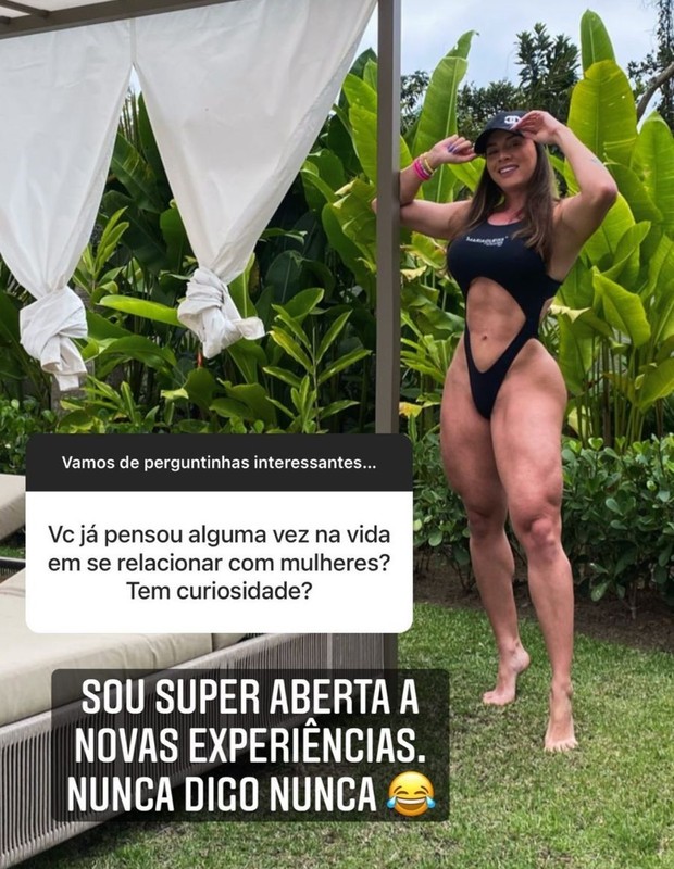 Juju Salimeni responde se teria chance de se envolver com mulheres (Foto: Reprodução/Instagram)