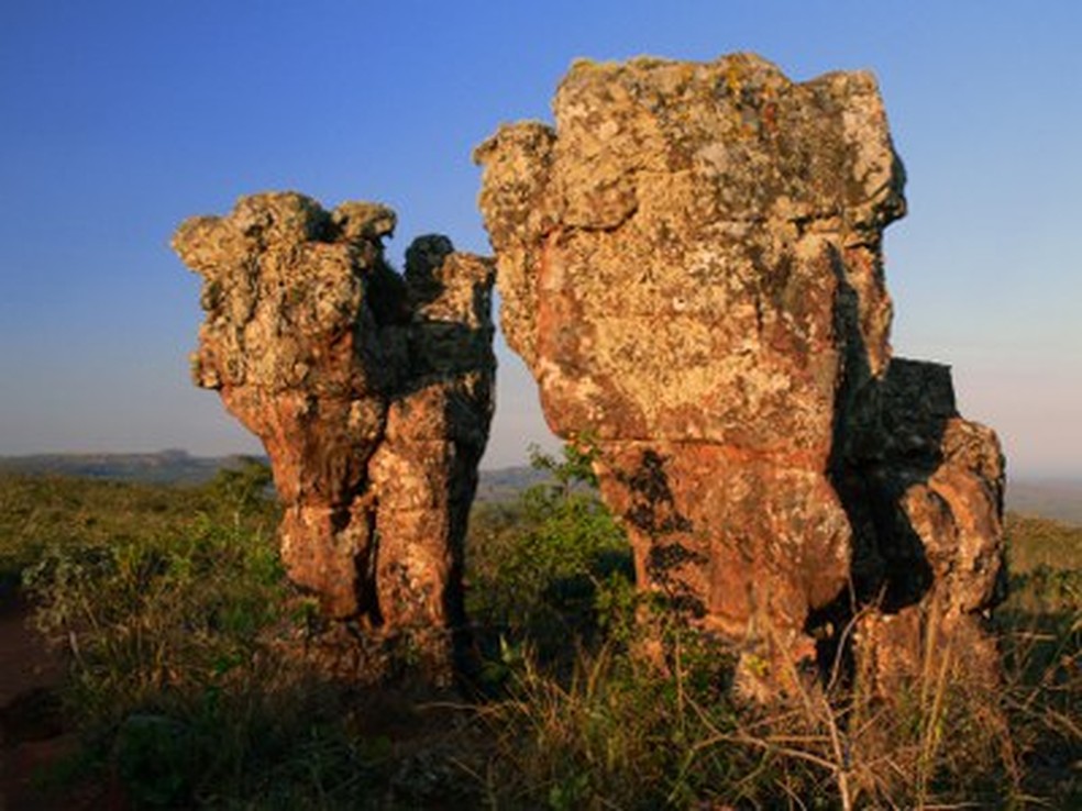 Cidade de Pedra é um dos atrtivos do Parque Nacional Chapada dos Guimarães.  — Foto: Taylor Nunes/Divulgação