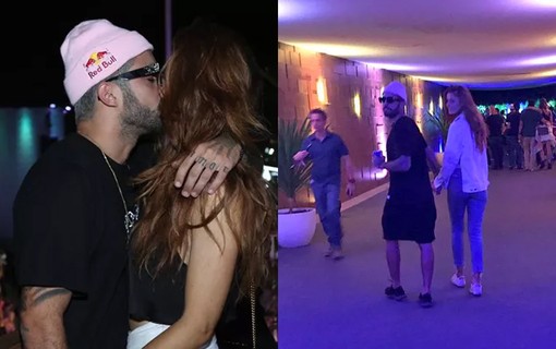 Rolou! No dia do show da ex, Anitta, Pedro Scooby surgiu acompanhado de Cinthia Dicker. Os dois trocaram beijos e deixaram juntos o festival