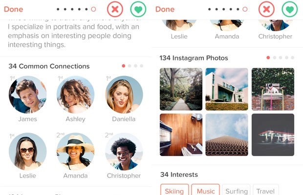 Tinder amplia integração com outros apps, para mostrar fotos no Instagram e interesses de usuários, no Facebook. (Foto: Divulgação/Facebook)
