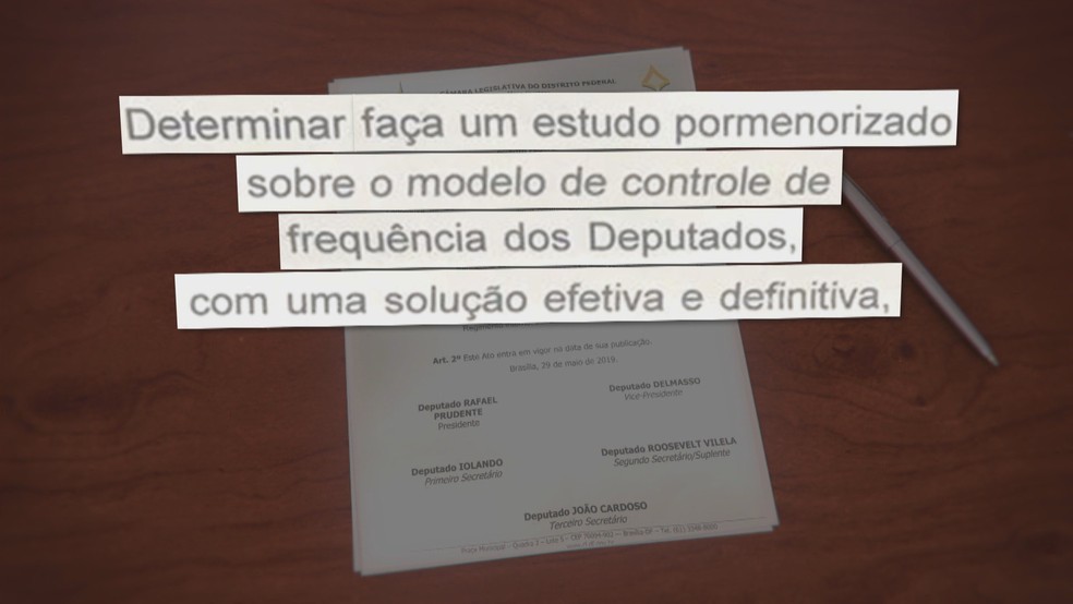 CLDF também determinou a realização de um estudo sobre o controle de ponto dos deputados — Foto: Reprodução/TV Globo