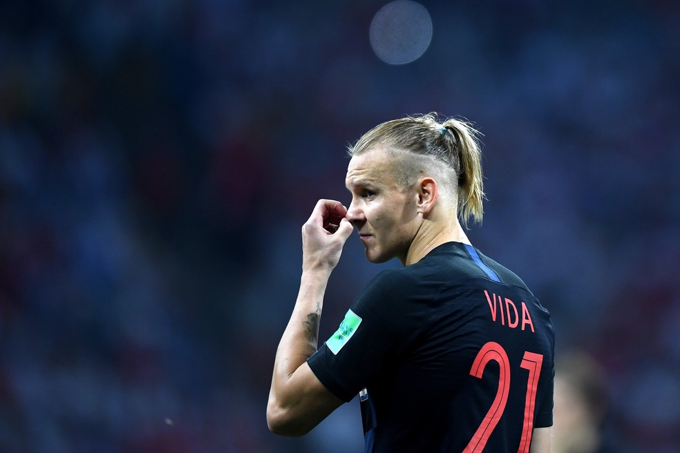 Zagueiro Vida da CroÃ¡cia faz gol que classifica a CroÃ¡cia pras semis atÃ© aqui (Foto: Shaun Botterill/Getty Images)