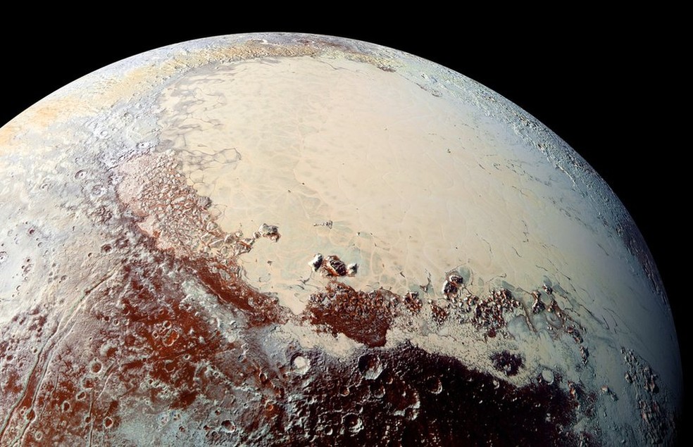 New Horizon capta imagem de Plutão: expectativa é de que os detalhes em alta resolução da Ultimate Thule sejam ainda melhores porque a sonda estará mais perto do corpo celeste. — Foto: NASA/JHU-APL/SWRI