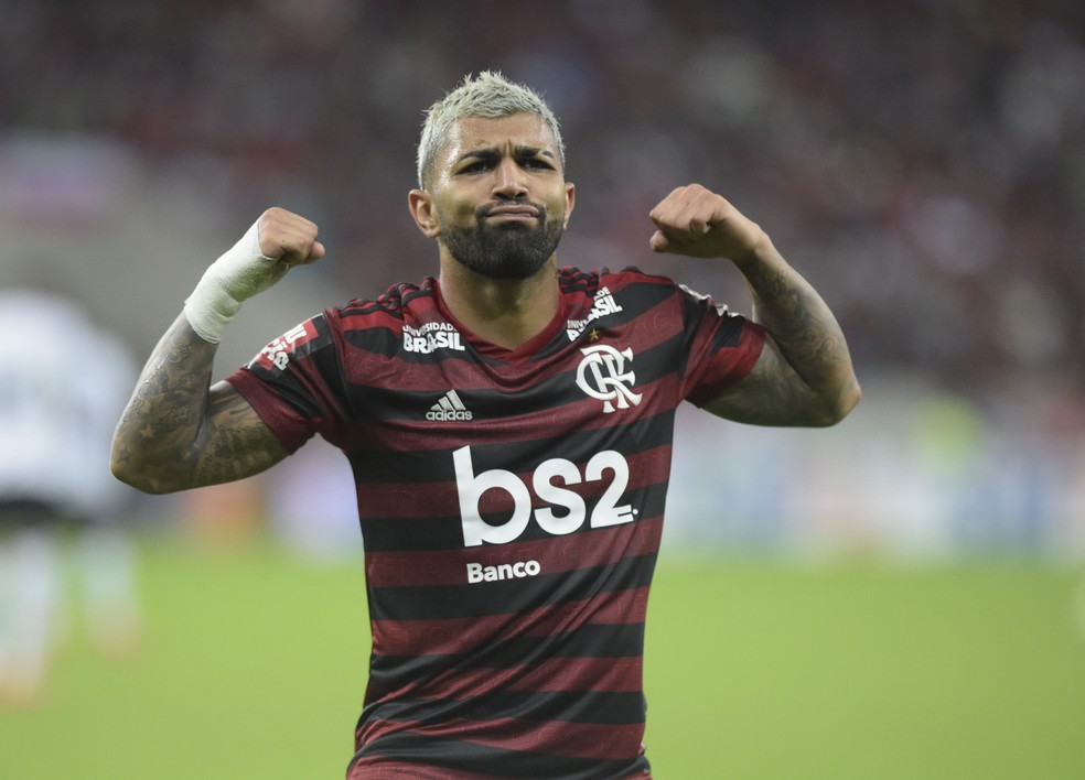 A comemoração de Gabigol — Foto: André Durão