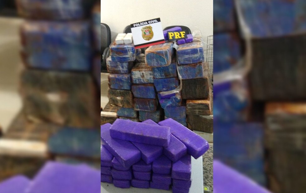Motorista é preso em flagrante com mais de 380 quilos de maconha na BR-153 em Ourinhos — Foto: Polícia Civil/Divulgação