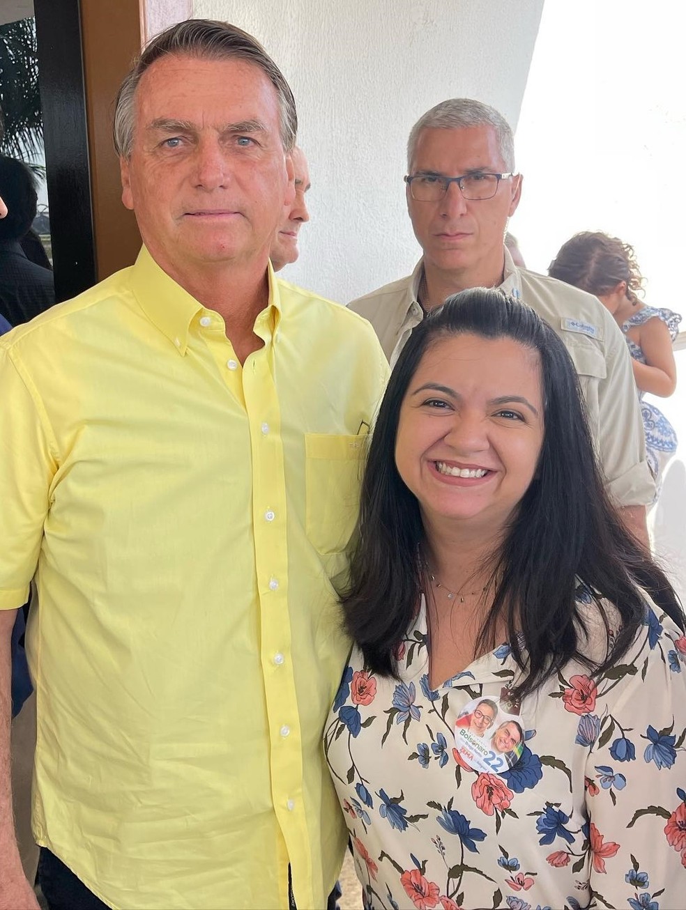 Alê Portela com o ex-presidente Jair Bolsonaro (PL) — Foto: Reprodução