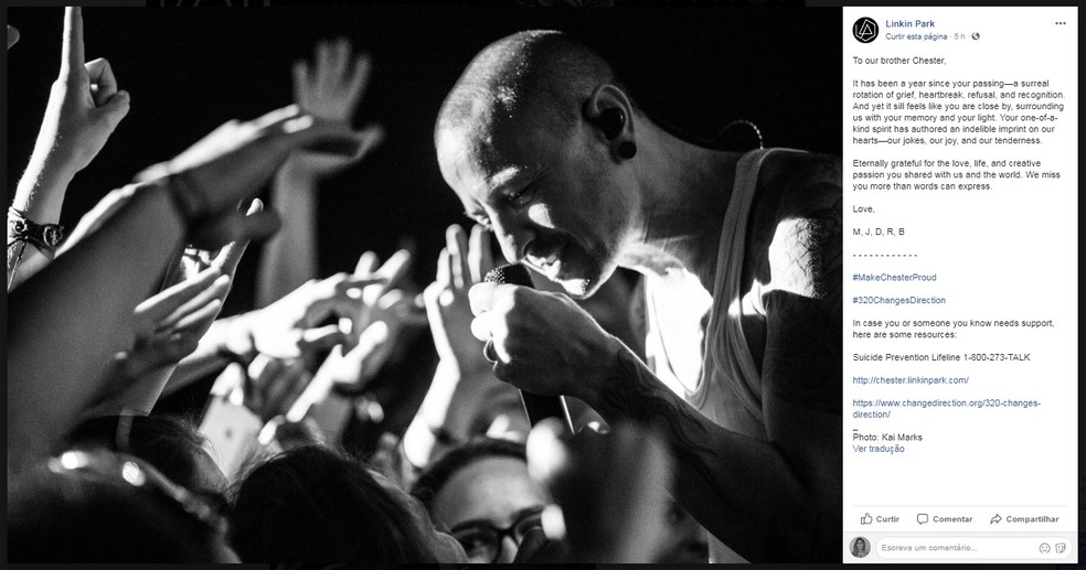 Linkin Park Faz Homenagem A Chester Bennington No Aniversário De