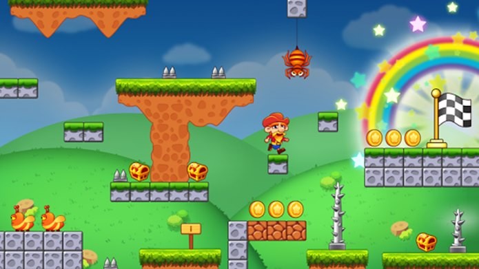Super Japper Jump é um clone de Super Mario com visual colorido e que exige muito pouco do seu celular (Foto: Reprodução / gameone)