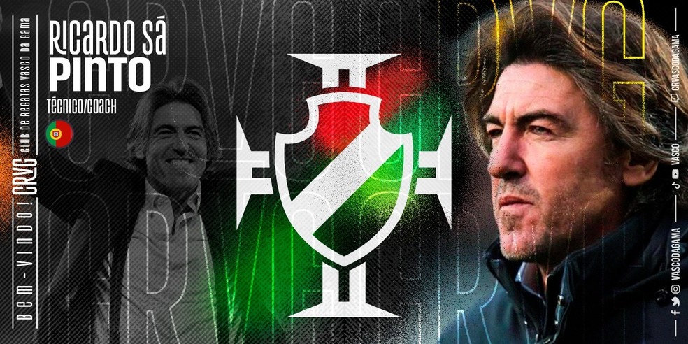 Vasco anuncia a contratação do técnico português Ricardo Sá Pinto — Foto: Reprodução