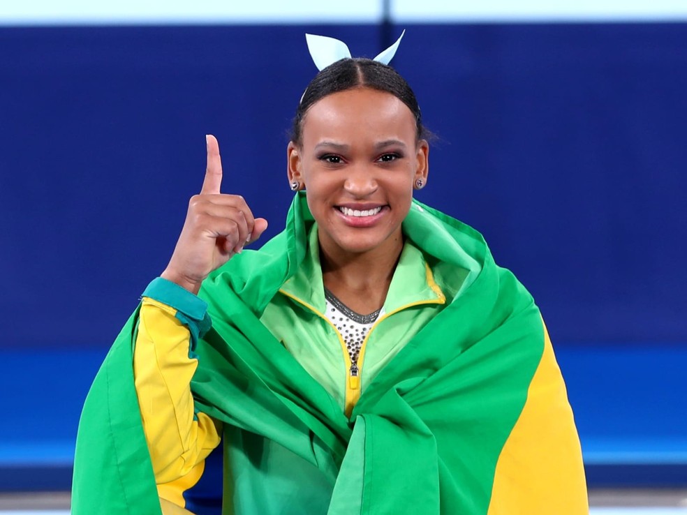 Rebeca Andrade é ouro nas Olimpíadas — Foto: Ricardo Bufolin/ Panamerica Press / CBG