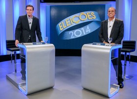 Pezão e Crivella fazem o último debate na TV Globo (Alexandre Durão/G1)