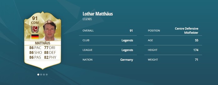 Carta de Matthäus no Fifa 16; overall continuará o mesmo no 17 (Foto: Reprodução/EASports.com)