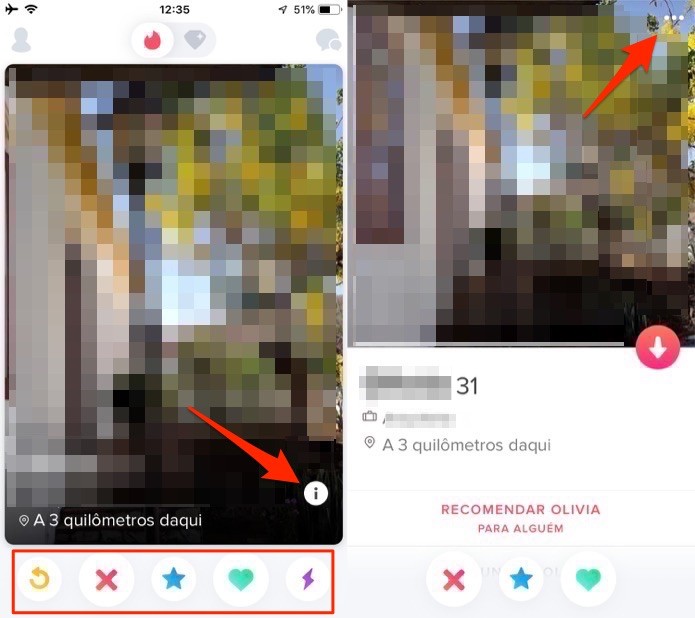 Ação para interagir com uma pessoa e acessar um perfil no Tinder (Foto: Reprodução/Marvin Costa) Ação para interagir com uma pessoa e acessar um perfil no Tinder (Foto: Reprodução/Marvin Costa)