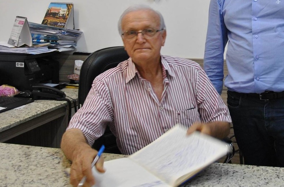 Prefeito de Palmitinho Caetano Albarello, de 76 anos — Foto: Divulgação / Prefeitura de Palmitinho