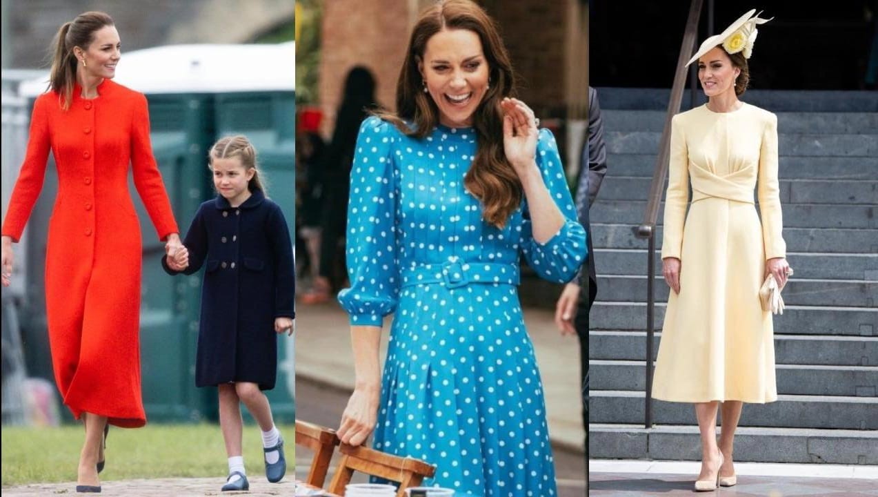 Kate Middleton atraiu os olhares com os looks no Jubileu de Platina da rainha Elizabeth II (Foto: Getty Images e @dukeandduchessofcambridge / Reprodução)