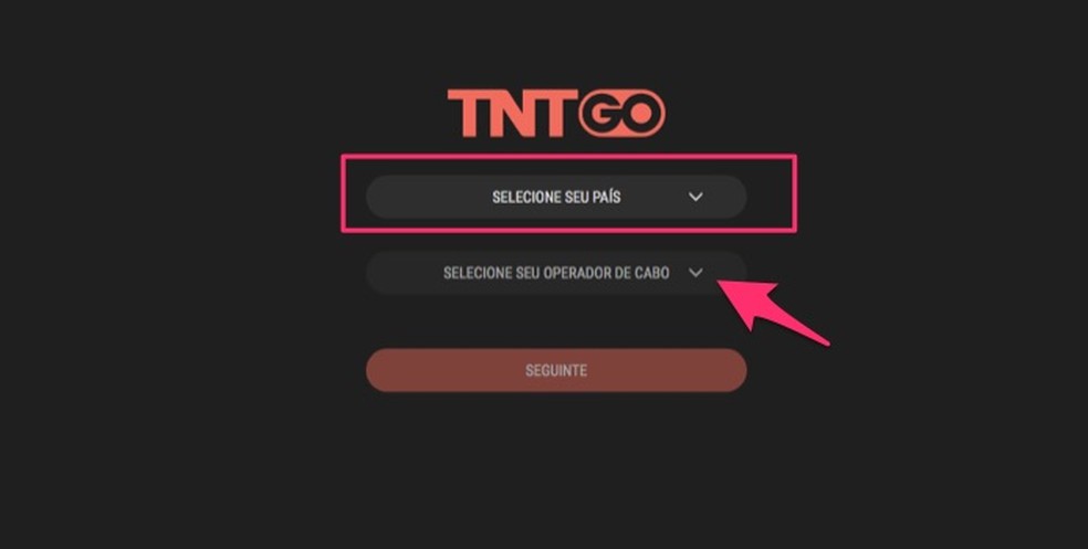 Assistir Globo de Ouro online: ação para iniciar a escolha da operadora de TV no serviço online TNT Go — Foto: Reprodução/Marvin Costa