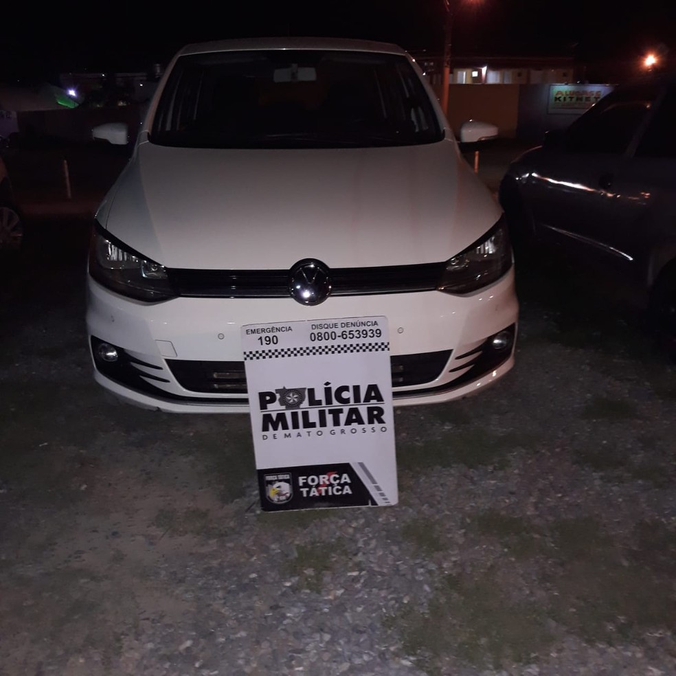 Carro do motorista foi recuperado — Foto: Polícia Militar de Mato Grosso/Divulgação