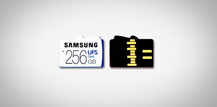 Cartão UFS tem dimensões e formato parecido com microSD, mas os dois padrões não são compatíveis entre si (Foto: Divulgação/Samsung) (Foto: Cartão UFS tem dimensões e formato parecido com microSD, mas os dois padrões não são compatíveis entre si (Foto: Divulgação/Samsung))