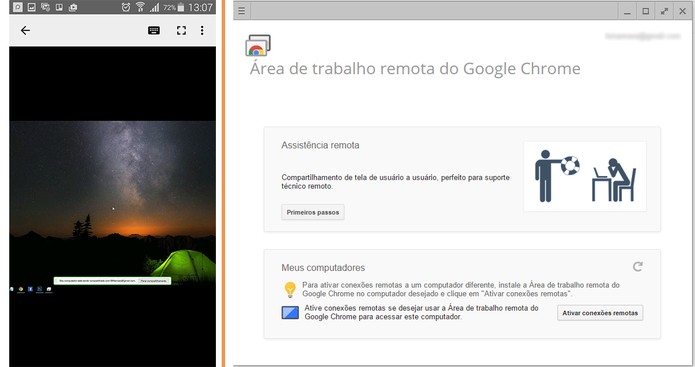 Acesso remoto do computador com Windows 10 pelo Android usando app do Google (Foto: Reprodução/Barbara Mannara)
