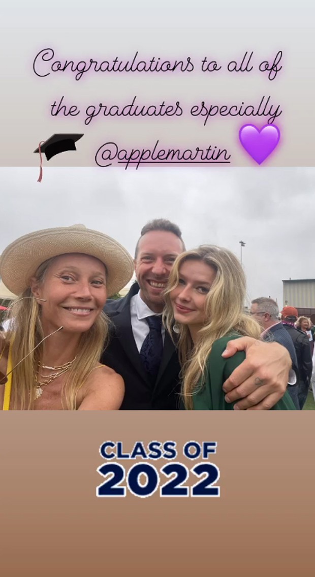 Gwyneth Paltrow, Chris Martin e Apple (Foto: Reprodução / Instagram)