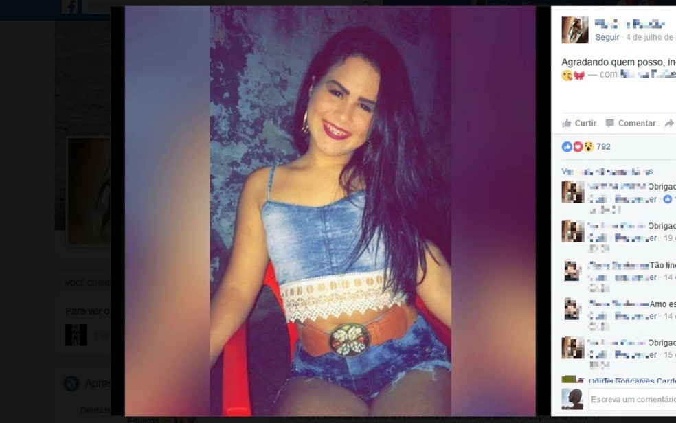 Andreza Victoria foi morta com um tiro na nuca na casa do ex-namorado — Foto: Reprodução/Facebook