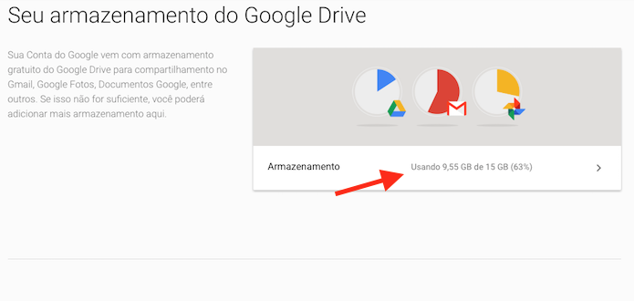 Acessando o gráfico de amostragem do armazenamento do Google Drive (Foto: Reprodução/Marvin Costa)