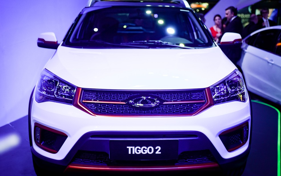 Tiggo 2 Ã© exposto pela Chery no SalÃ£o do AutomÃ³vel de SÃ£o Paulo 2016 (Foto: Flavio Moraes/G1)