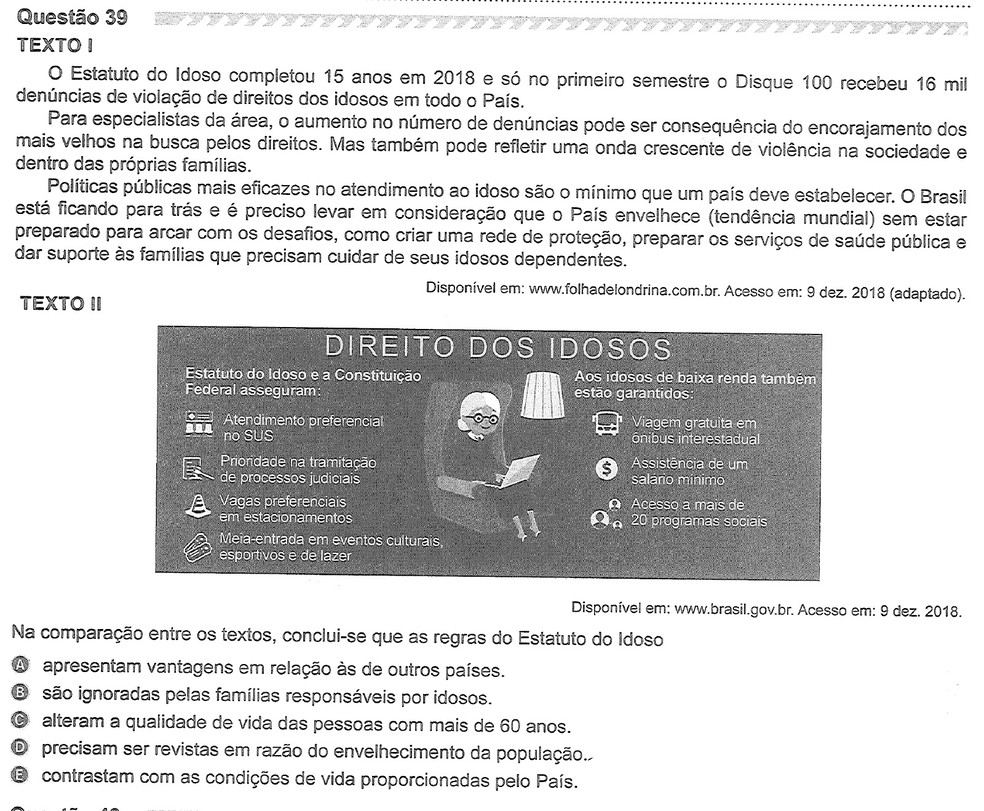 Enem 2019: veja as questões da prova do primeiro dia e baixe o PDF com ...