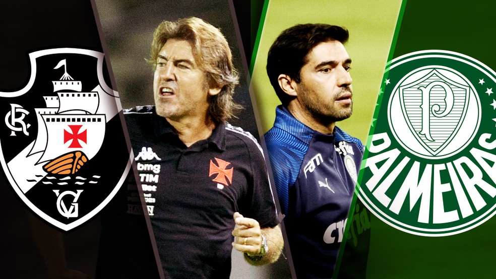 O reencontro entre Sá Pinto e Abel Ferreira em Vasco x Palmeiras