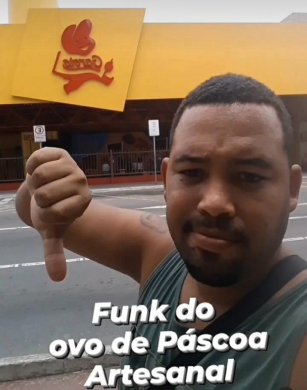 'Funk do Ovo de Páscoa' viralizou após Mc Bocão postar foto em frente à fábrica de chocolates (Foto: Divulgação)