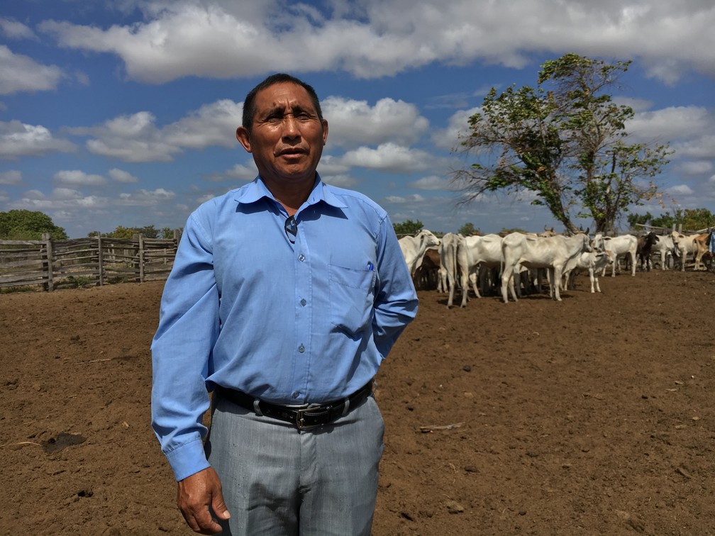 Cacique Damasceno de Souza, 55: 'O presidente não pode reverter a raposa. A gente não tem medo disso. Vindo o que vier a gente vai defender' — Foto: Emily Costa/G1 RR