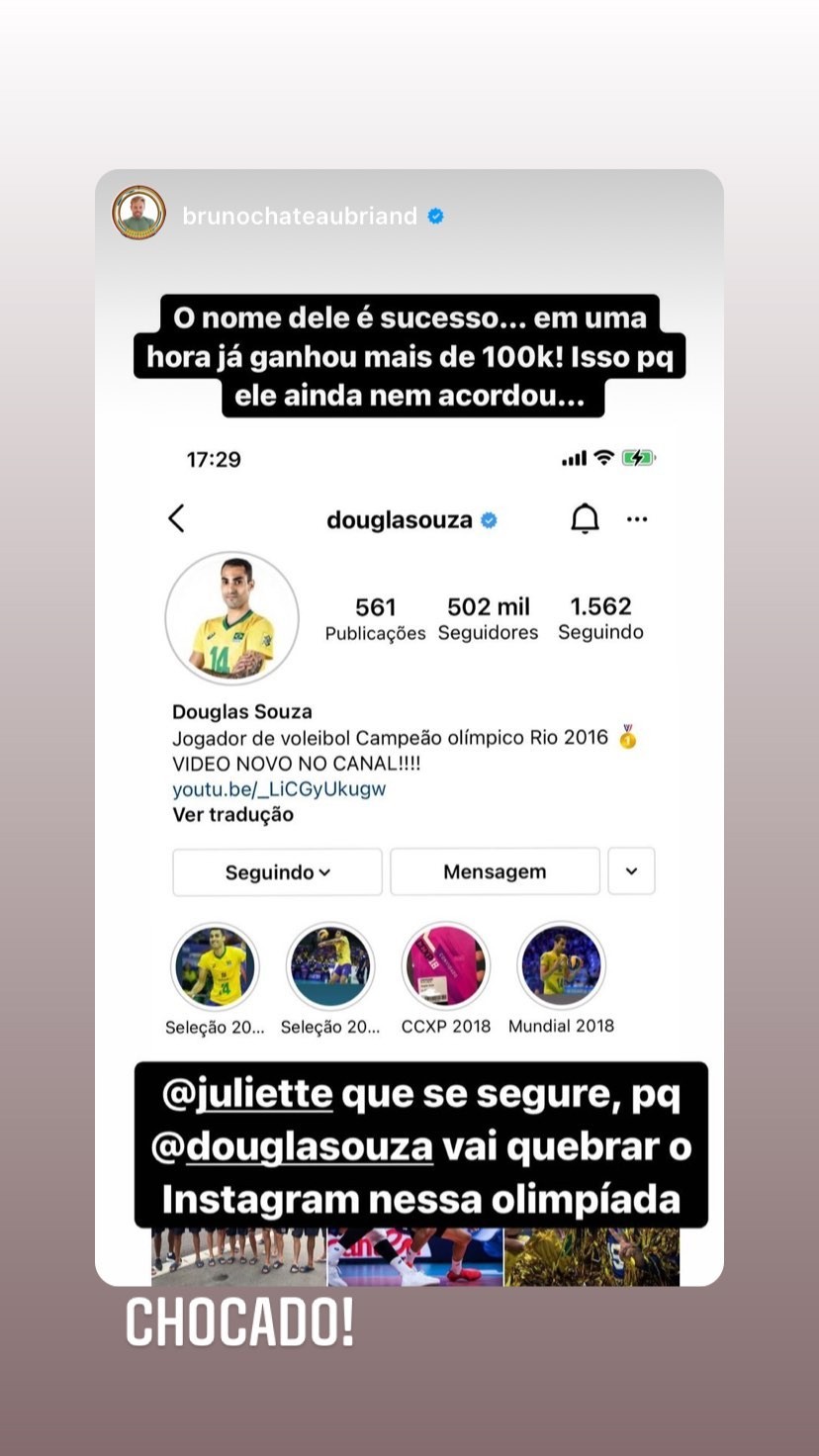 Douglas Souza ganha 100K de seguidores em 24 horas (Foto: Reprodução/Instagram)