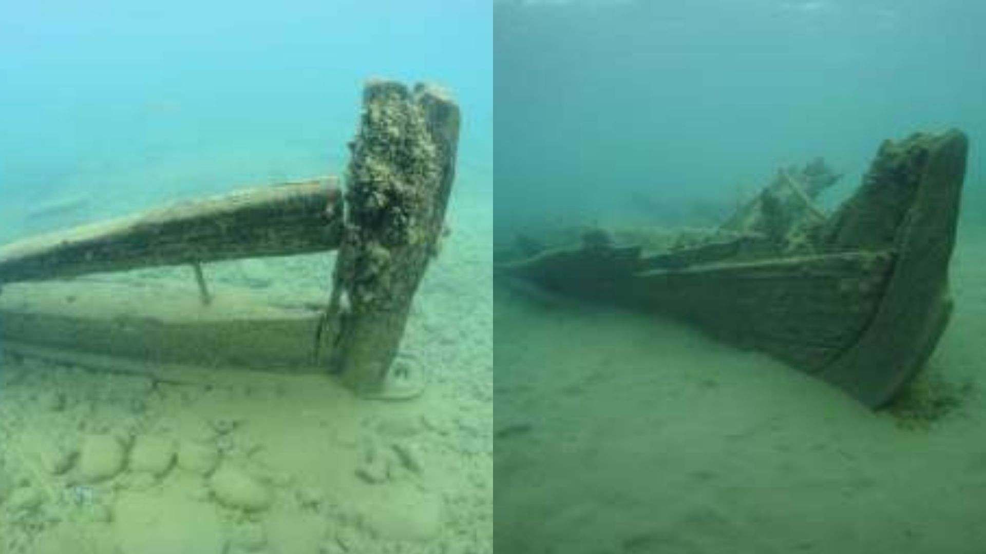 Embarcação do final do século 19 estava a 2,5 metros abaixo da superfície  (Foto: Michigan Divers, LLC)
