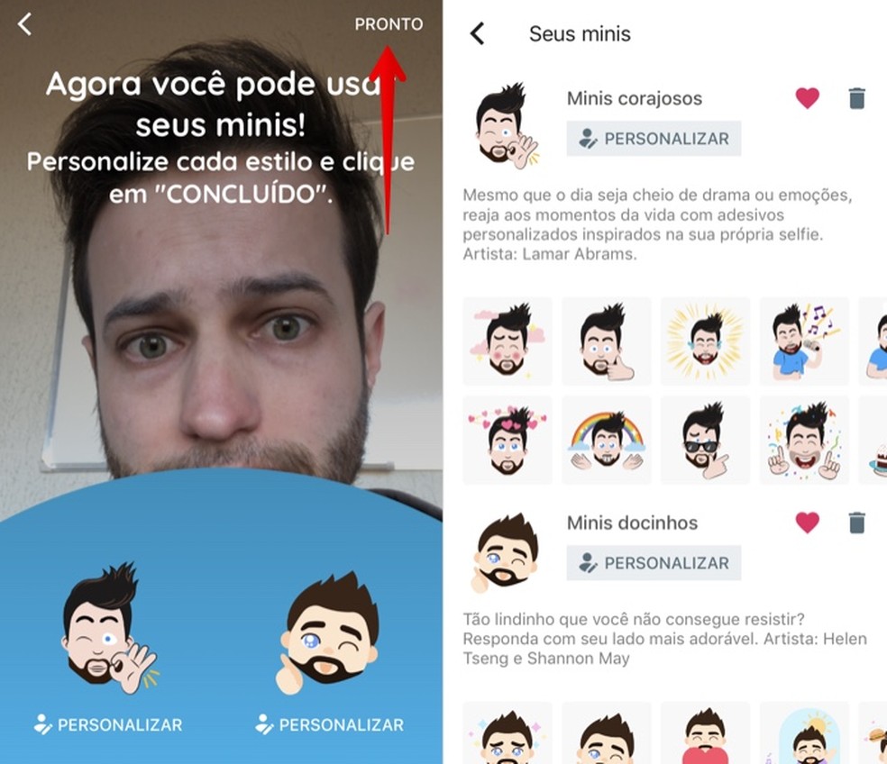 Finalizando criação das figurinhas (Foto: Reprodução/Helito Bijora)