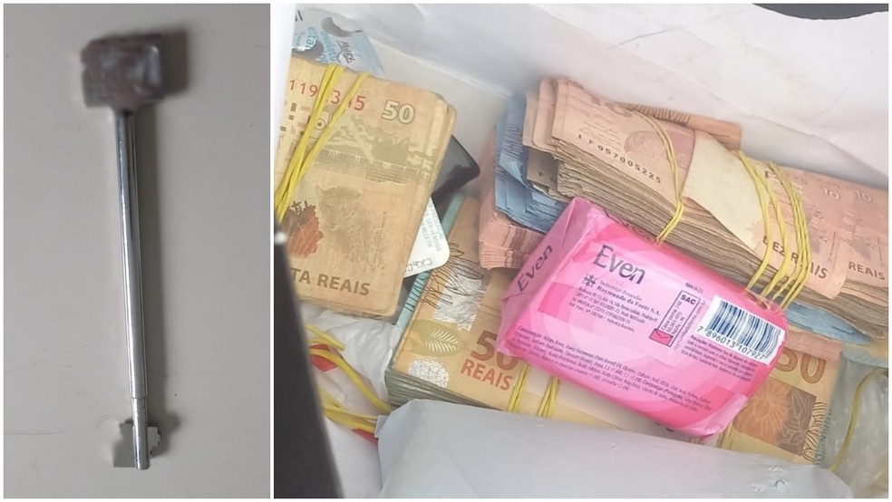 Polícia do Ceará recupera chave do cofre com gerente de banco preso por furto de R$ 1,2 milhão de banco — Foto: SSPDS/Divulgação