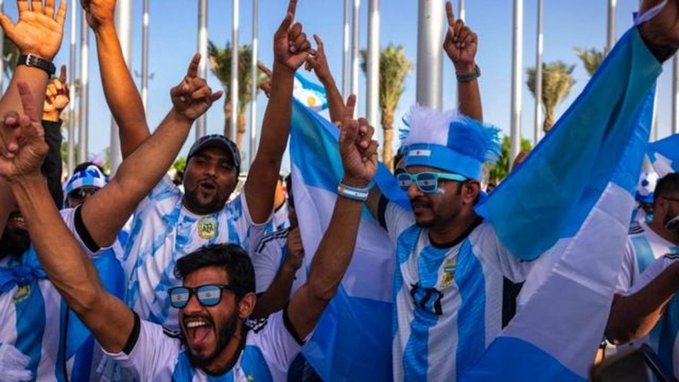 Há uma grande torcida para a Argentina no Catar — Foto: Getty Images via BBC