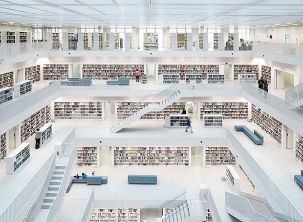 Open Space, Biblioteca da Cidade em Estugarda, na Alemanha (Foto: Reinhard Görner)