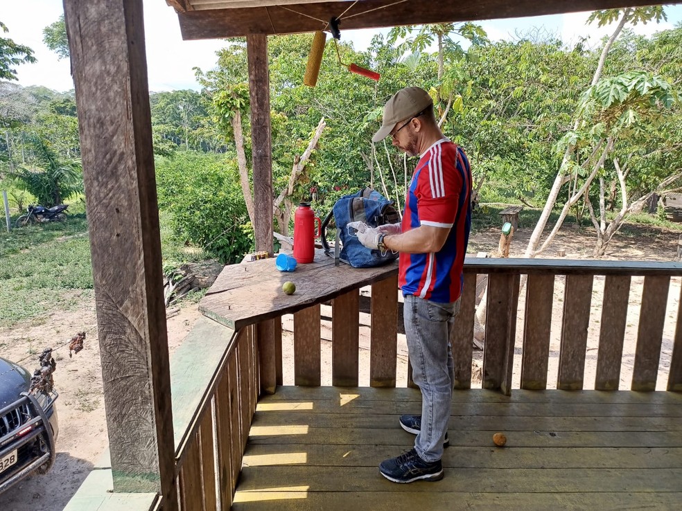 Delegado Tonini coordenou as buscas pelo corpo no interior do Acre  — Foto: Polícia Civil 