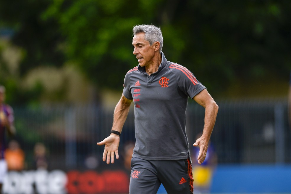 Paulo Sousa durante Flamengo x Madureira — Foto: Marcelo Cortes/Flamengo