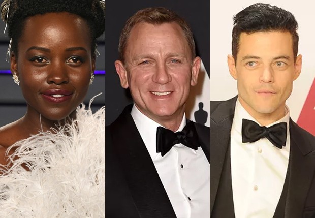  Lupita Nyongo, Daniel Craig e Rami Malek (Foto: Getty Images)