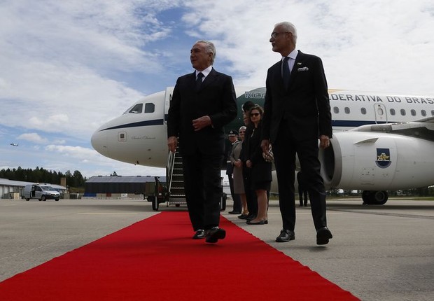 O presidente Mihcel Temer é recebido em sua chegada a Oslo para visita oficial à Noruega (Foto: Beto Barata/PR)