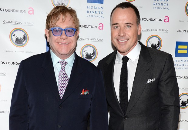 Elton John e o marido, David Furnish (Foto: Getty Images)