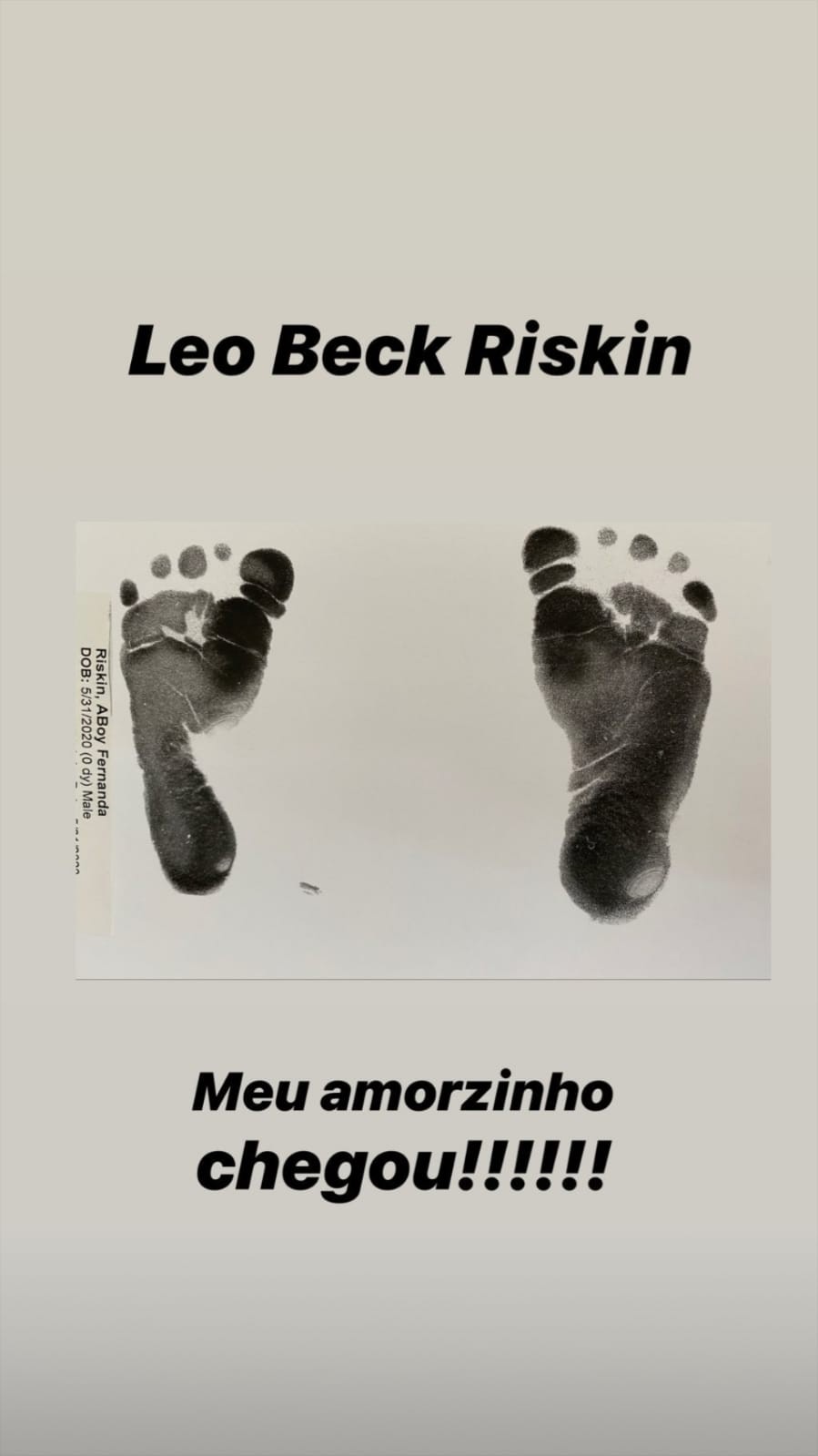 Nasce Leo, filho de Fernanda Machado (Foto: Reprodução/Instagram)