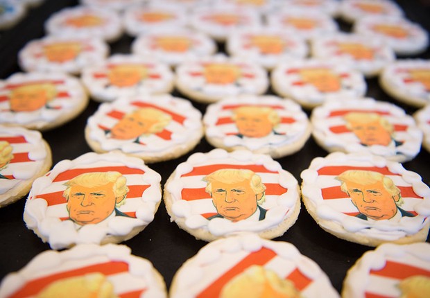 Doces inspirados em Donald Trump, candidato republicano à presidência dos EUA (Foto: Jeff Swensen/Getty Images)