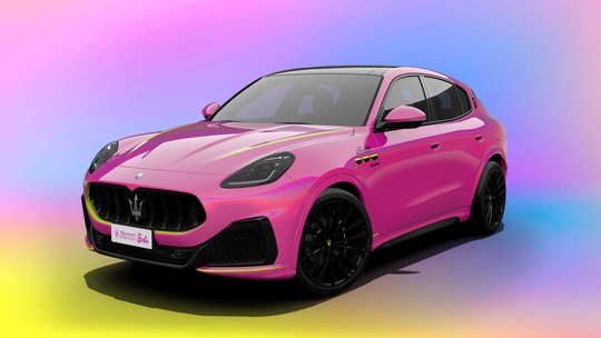 Maserati Grecale da Barbie tem pintura com efeito de arco-íris e motor de 530 cv