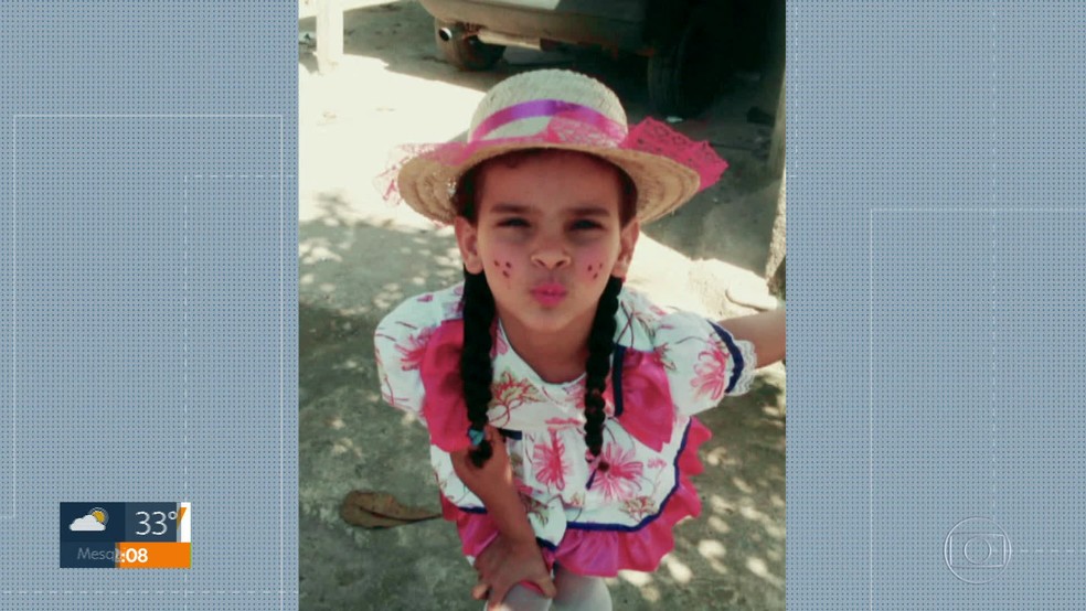 Menina de 9 anos é queimada após cair em gasolina — Foto: Reprodução/TV Globo