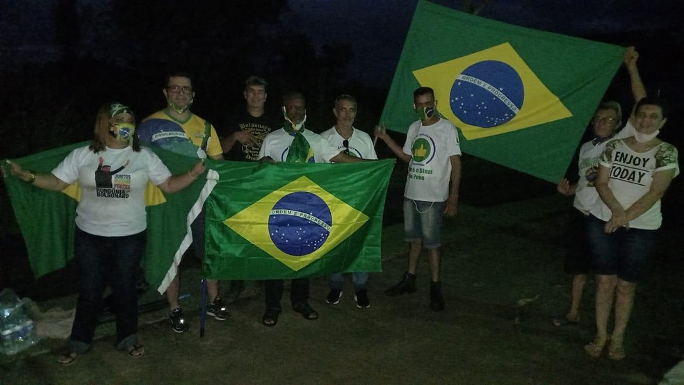 Manifestantes fazem ato a favor de Bolsonaro em Porto Velho, RO — Foto: Reprodução/Redes Sociais