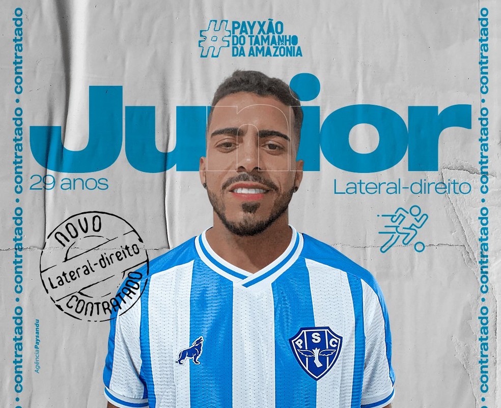 Júnior chega para a lateral-direita bicolor — Foto: Agência Paysandu