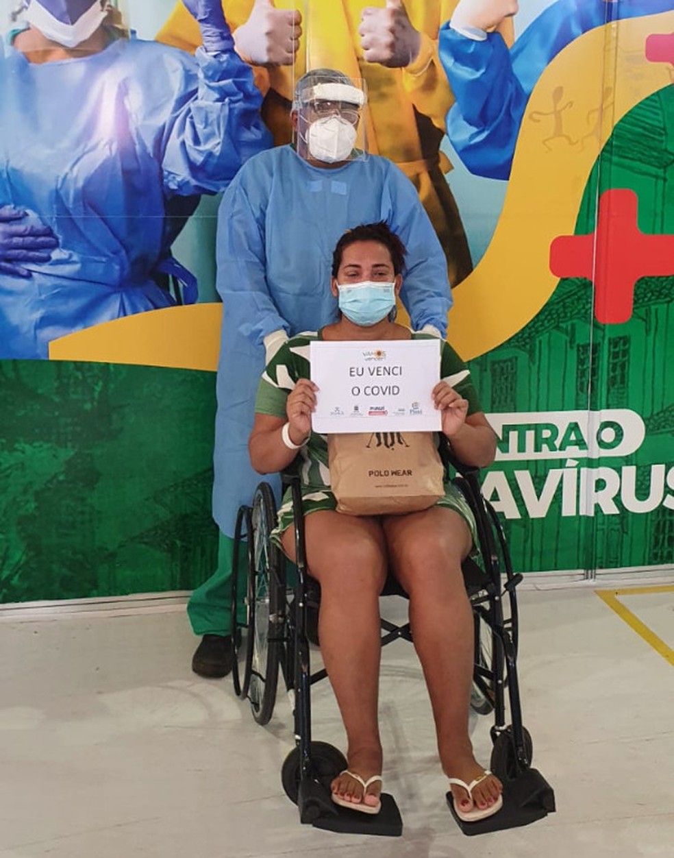 Mulher recebe alta nesse sábado (6) do hospital — Foto: Divulgação /Ascom